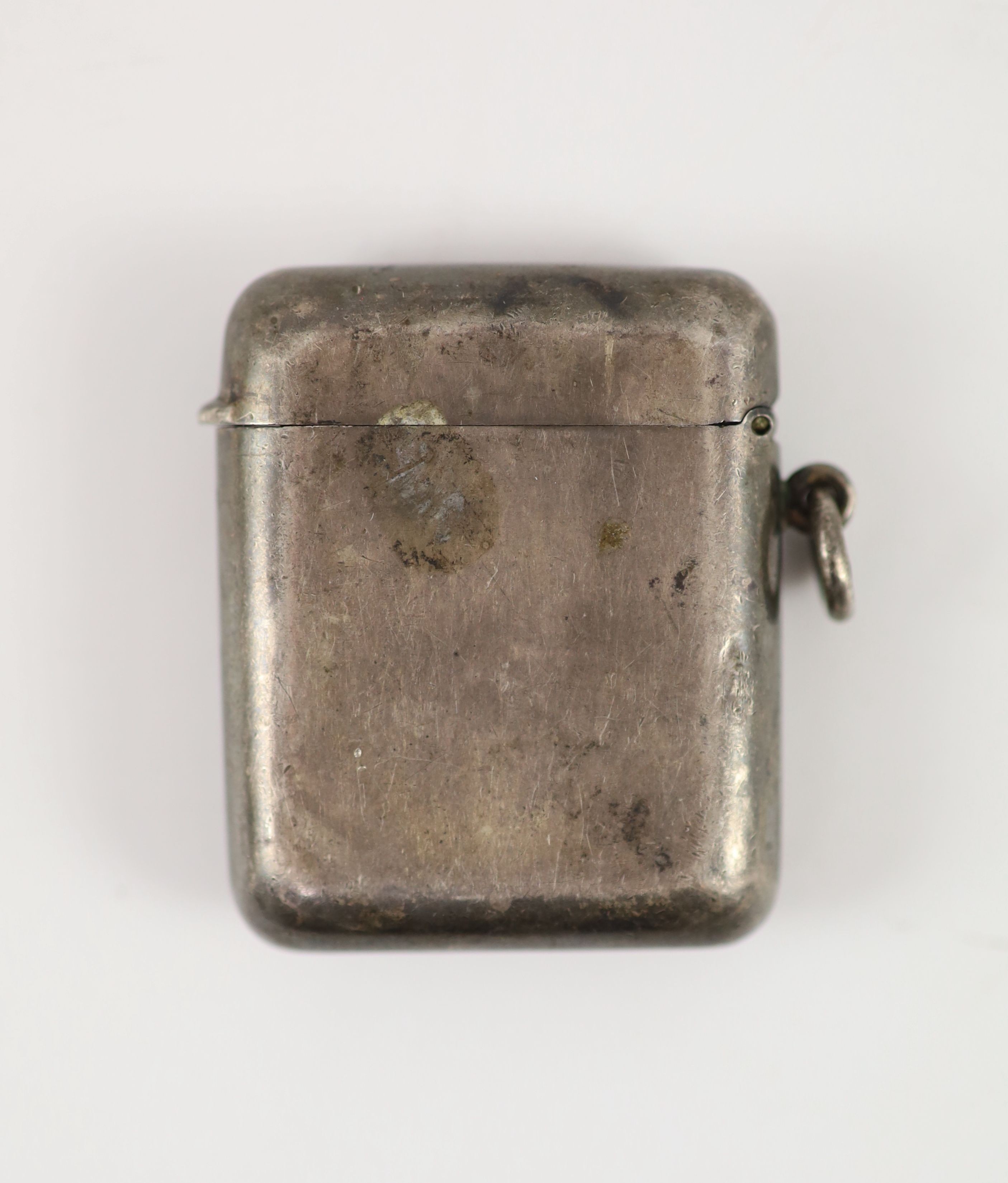 A George V silver shooting butt marker case by William Hornby